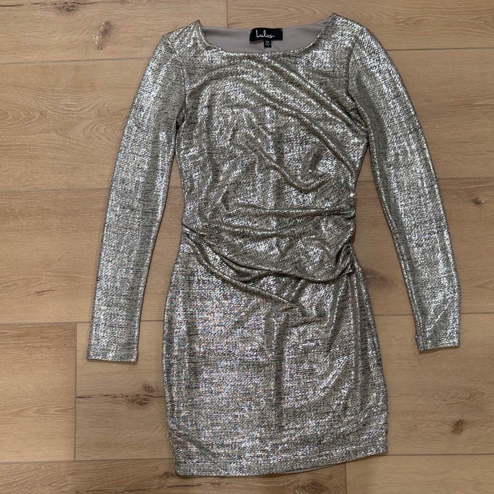 Lulus Luxe of My Life Metallic Mini Dress